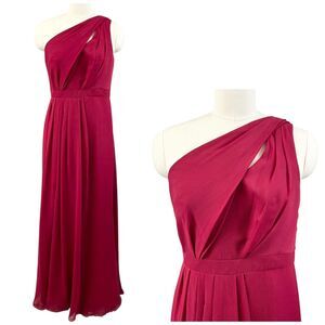 Davids Bridal Womens Maxi‎ Dress Size 10 Apple Red Bridesmaid Prom Formal Dressy